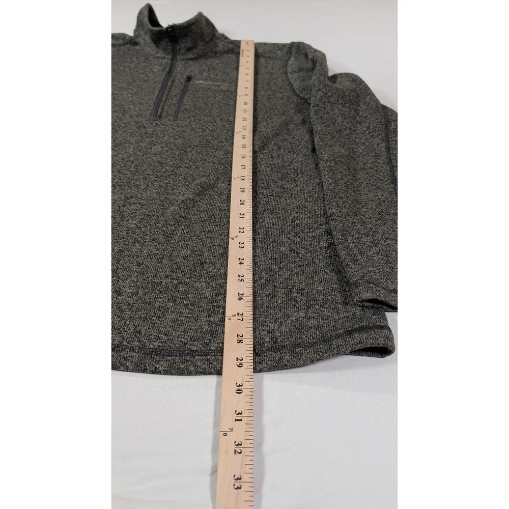 Eddie Bauer Mens 2XL Gray Marl Quarter Zip Fleece Pullover Sweater